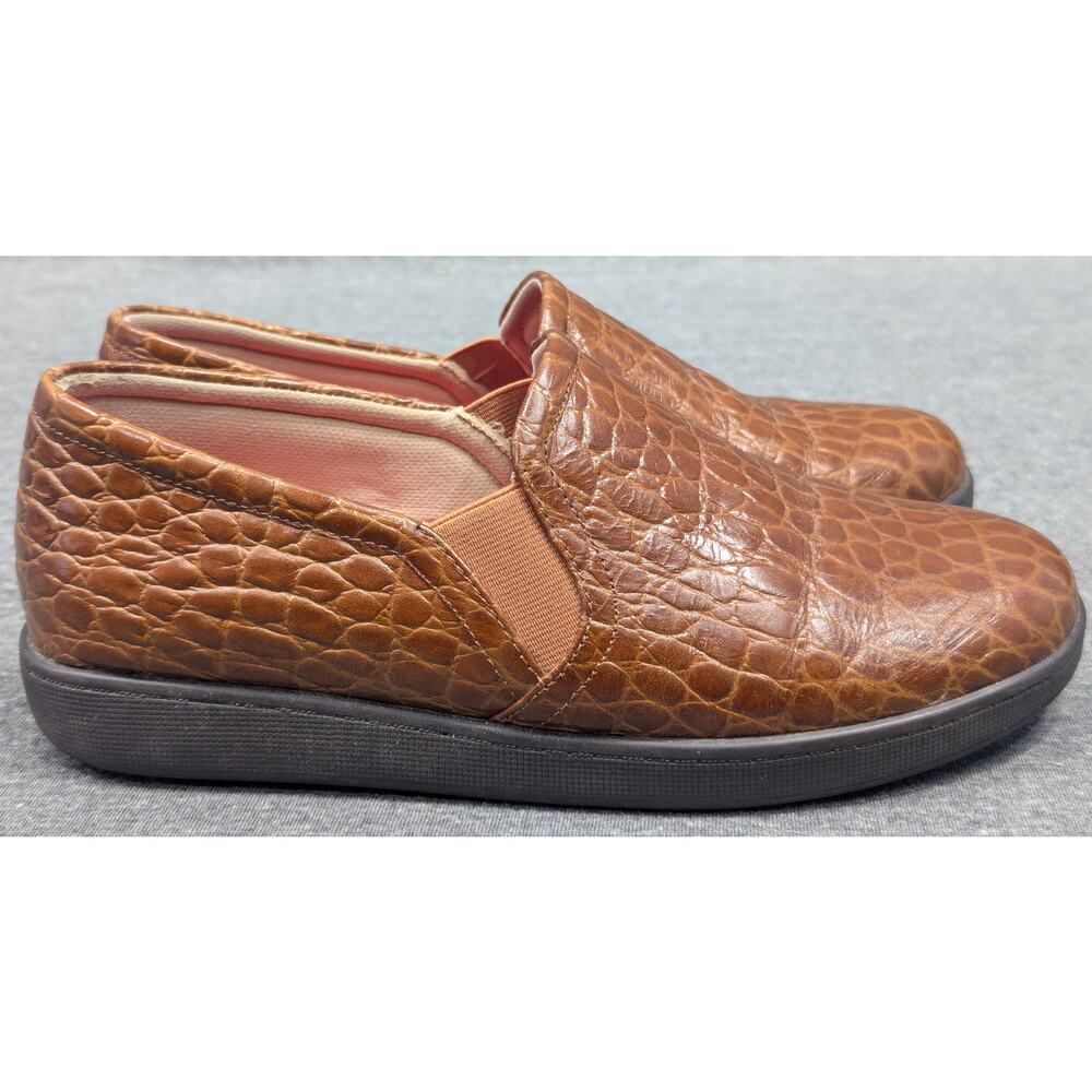 TROTTERS Womens Shoes - Brown, Slip Ons, Casual, Faux Animal, Leather, Size 7WW